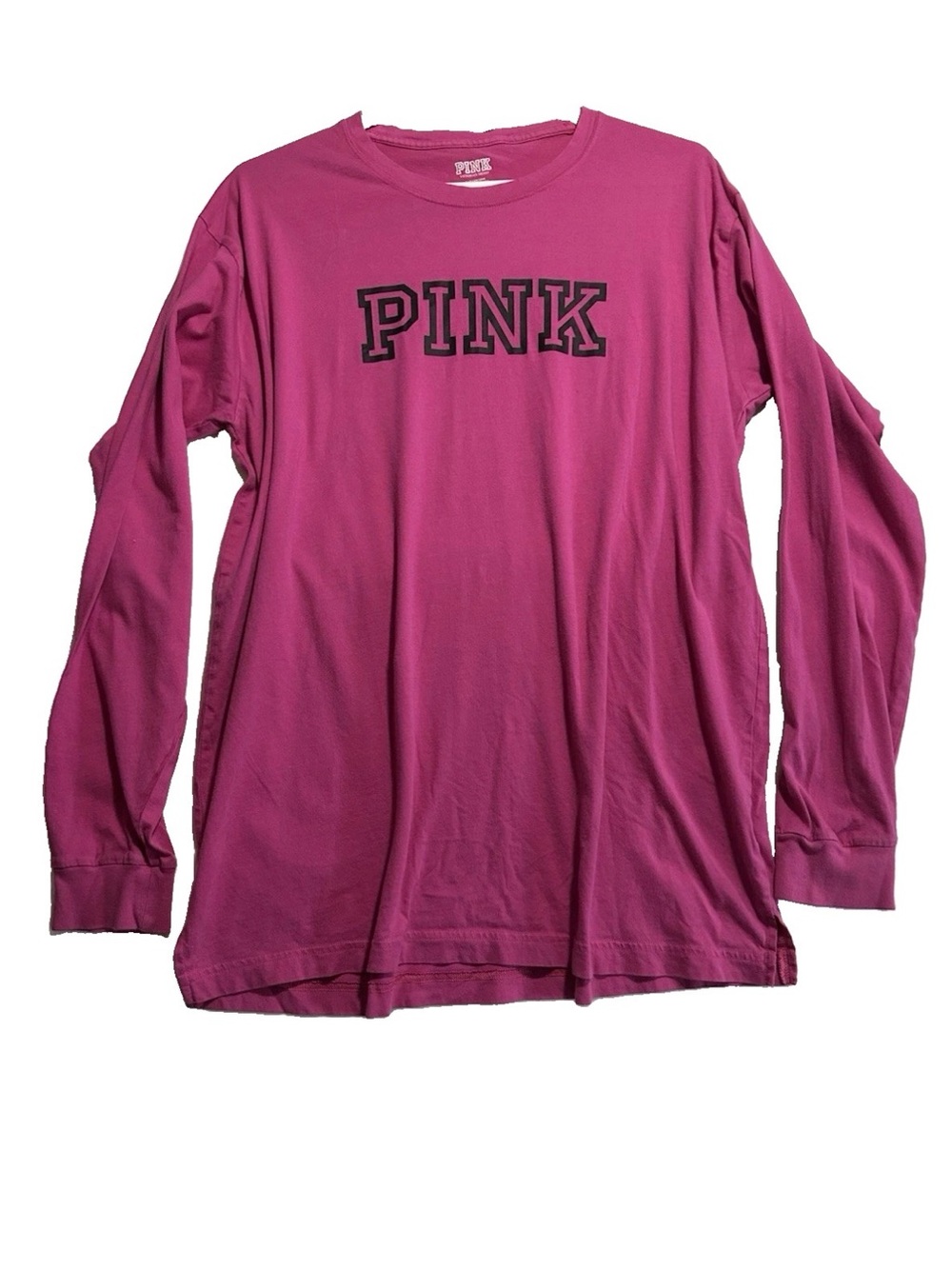 Victoria’s Secret PINK Women’s Large Magenta Long Sleeve Logo T Shirt